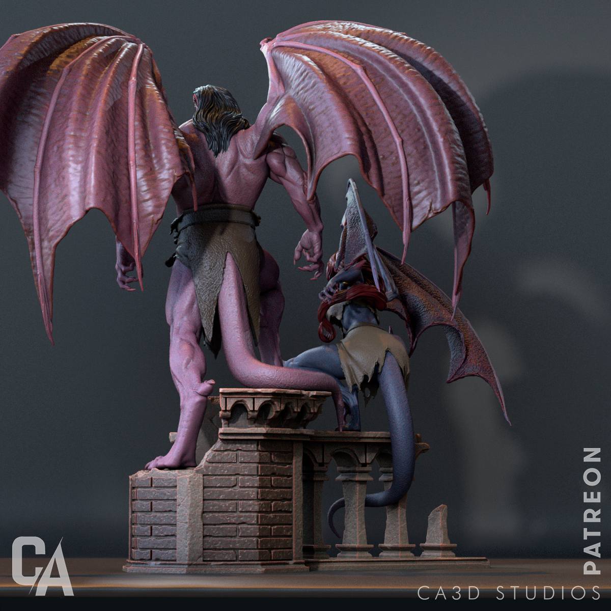 DEMONA and GOLIATH · GARGOYLES · 1:9 Scale Diorama