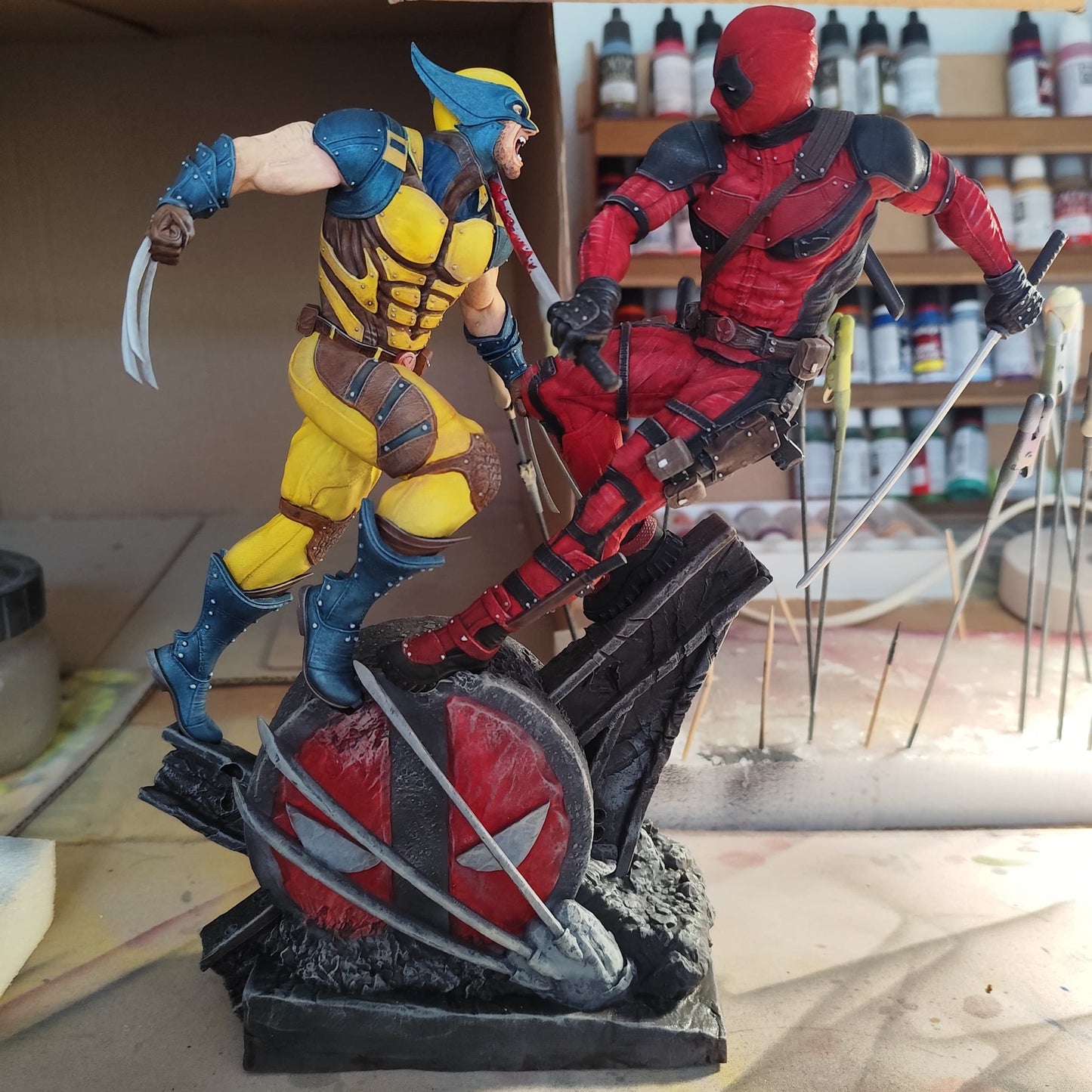 Deadpool & Wolverine · Figura 3D Pintada Resina · Escala 1/10 · 262mm· Fan Art de Sanix3D · Coleccionables · Figurilla · Escultura