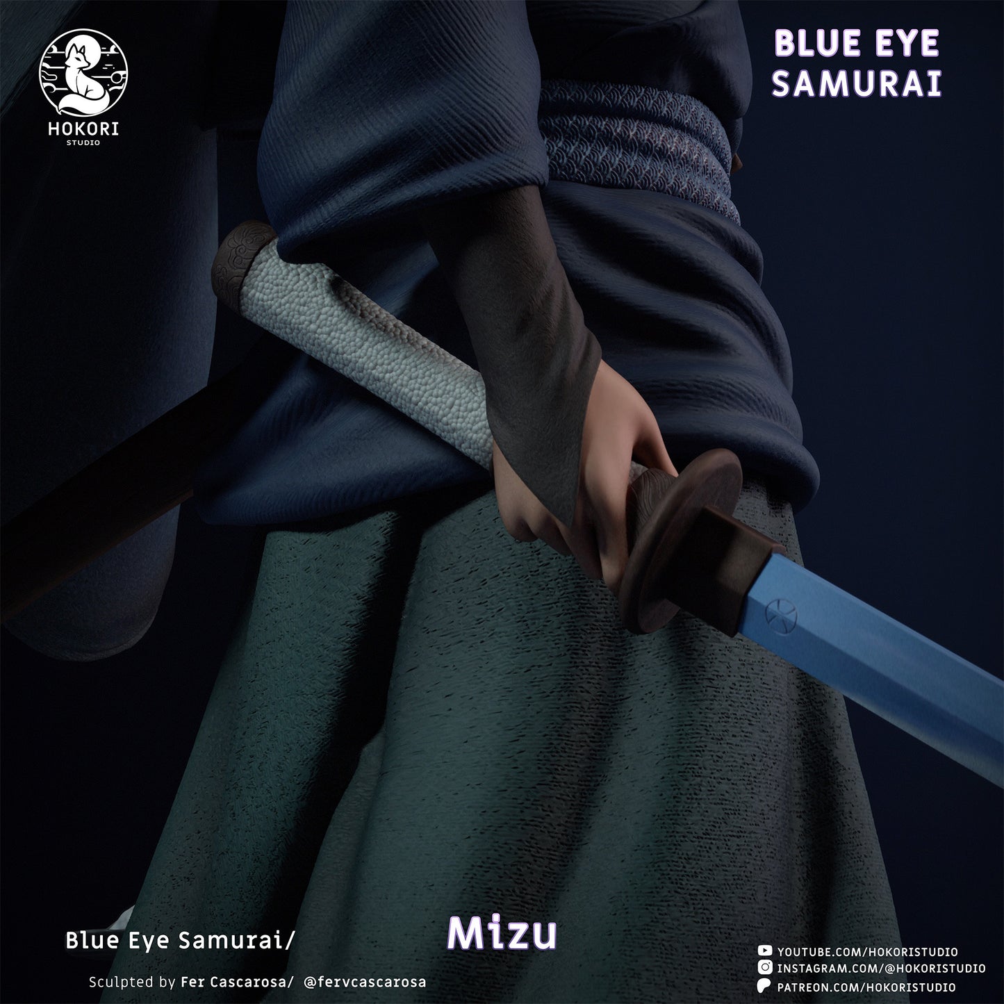 Mizu - Samurai de los ojos azules - 30 cm