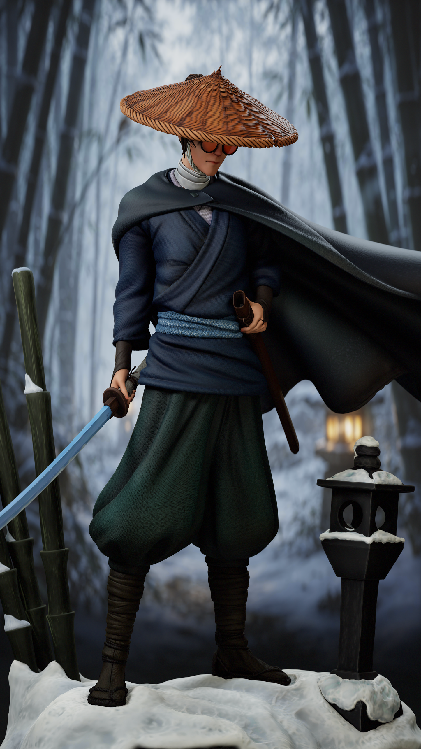 Mizu - Samurai de Ojos Azules - 2 versiones incluidas - 30 cm