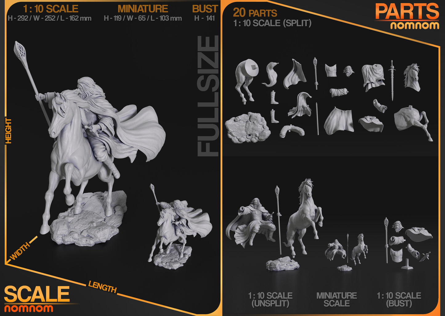 GANDALF THE WHITE · The Lord of the Rings · Nomnom Figures · 1:10 Scale 292mm