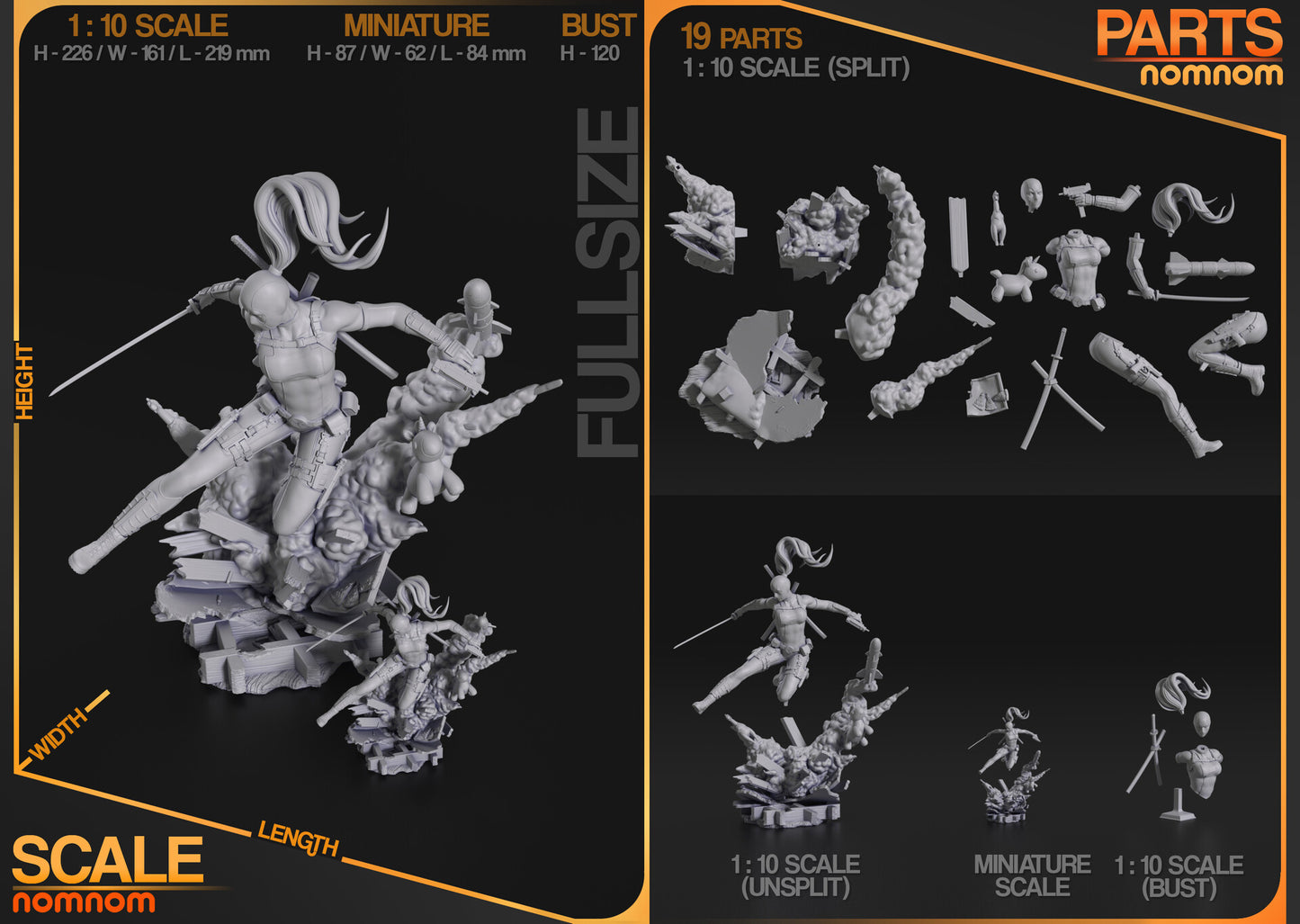 LADY DEADPOOL · 1:10 Scale · 226 mm
