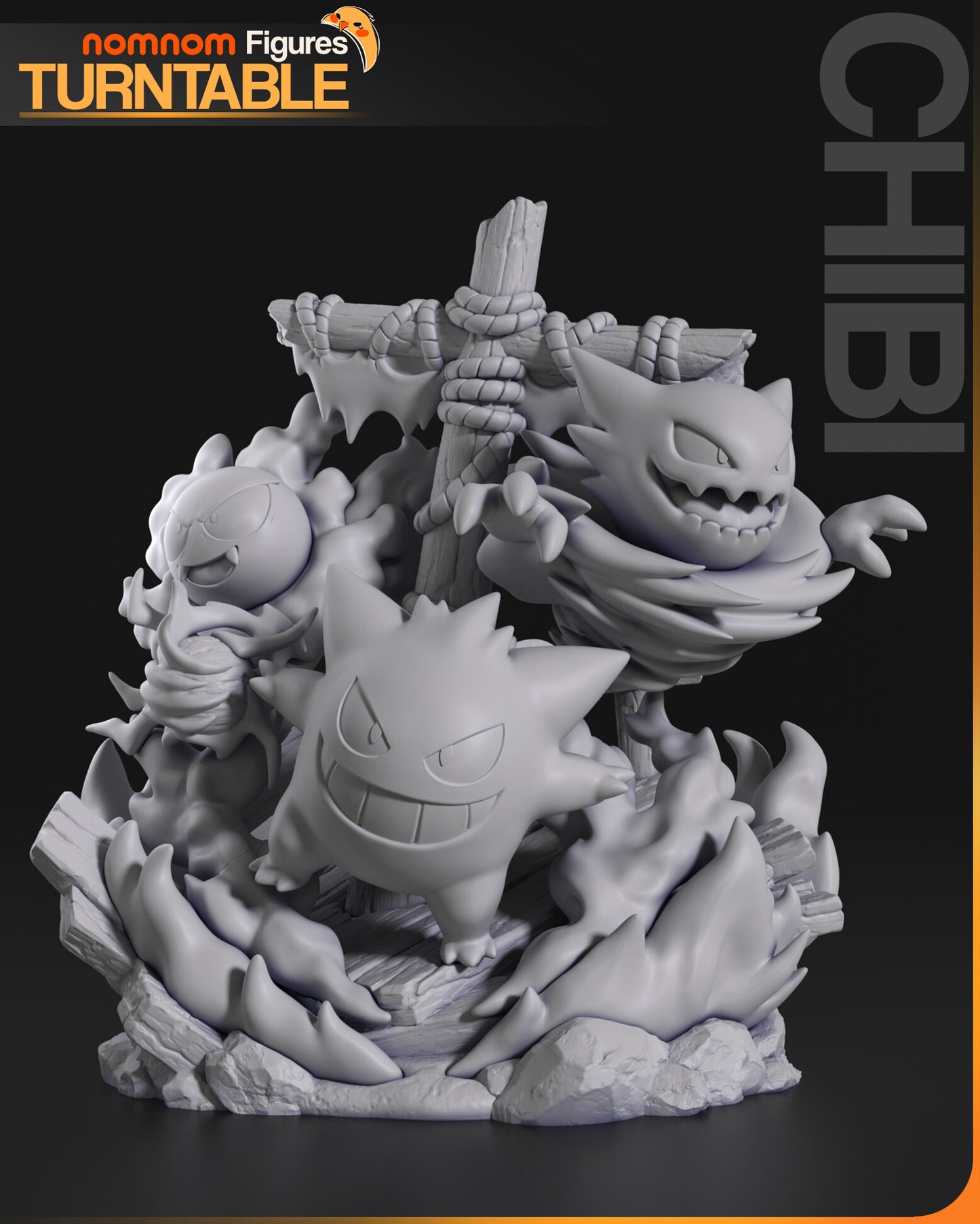 Chibi Pokémon Fantasma Diorama Fanart