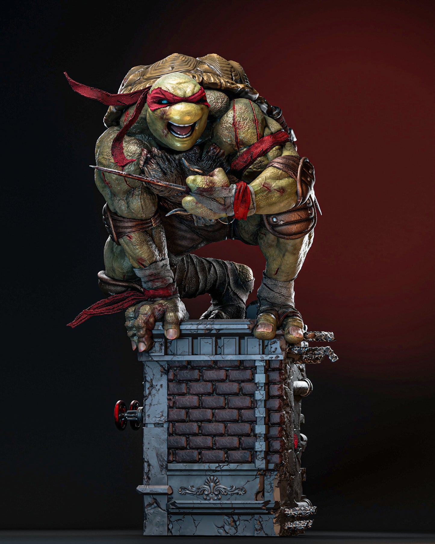 Raphael TMNT Ninja Turtle - Diorama - 35 cm