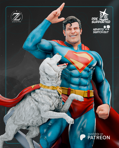 SUPERMAN AND KRYPTO - 49.7 cm