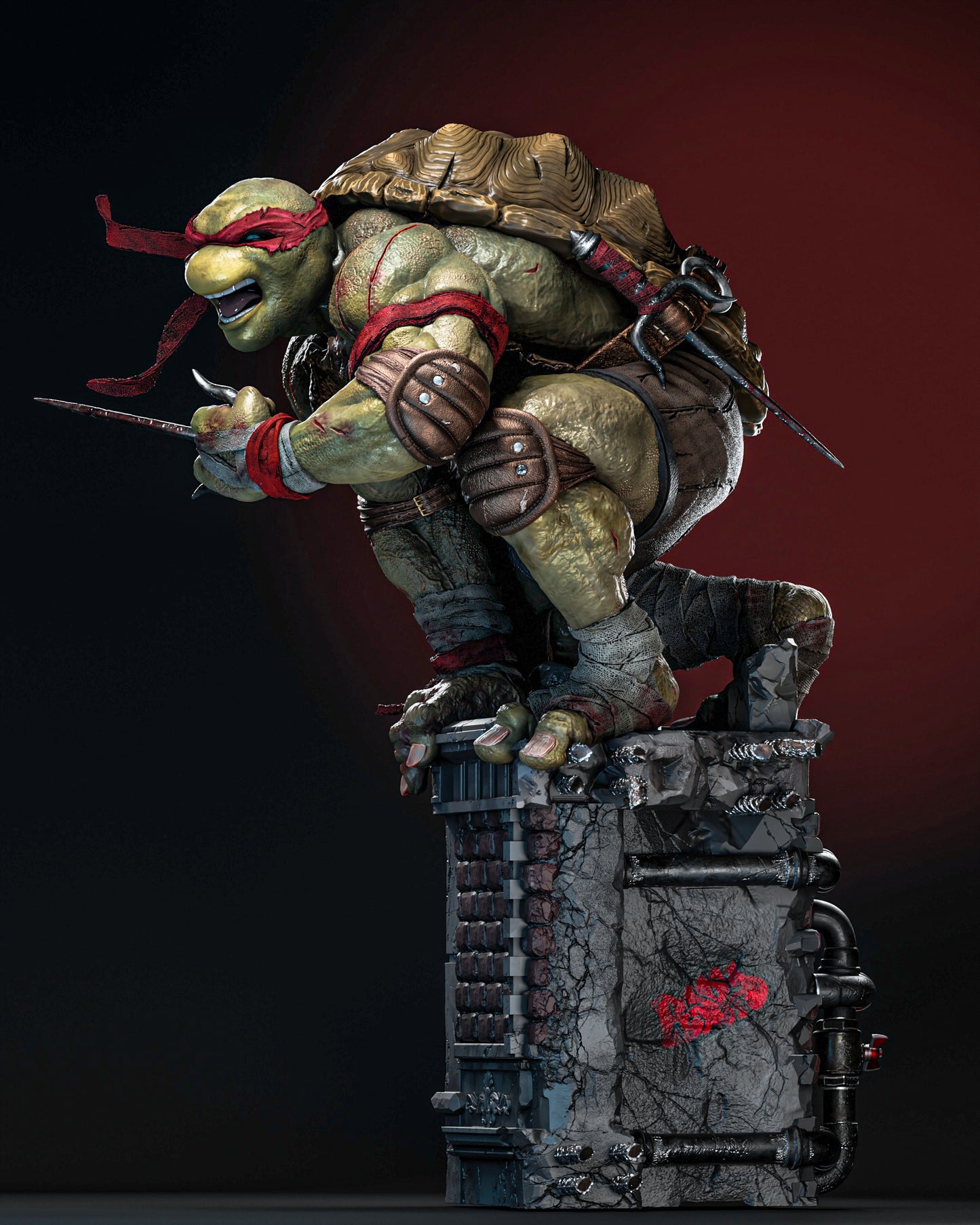 Raphael TMNT Ninja Turtle - Diorama - 35 cm