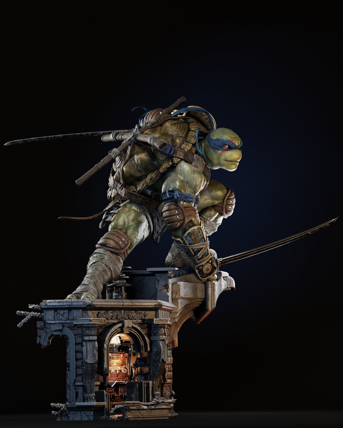 Leonardo - Tortues Ninja - 35 cm - Partie 1 du diorama