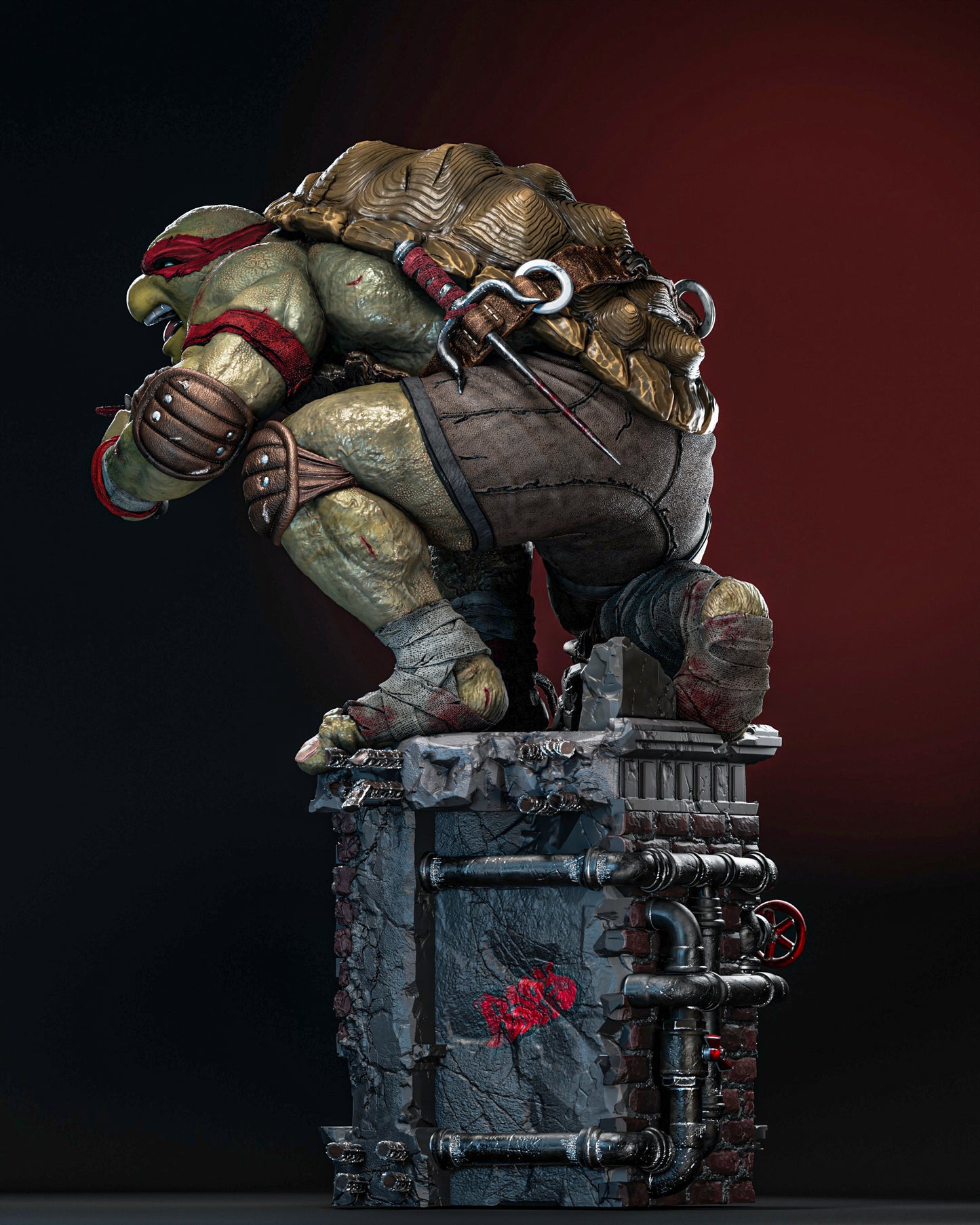 Raphael TMNT Ninja Turtle - Diorama - 35 cm