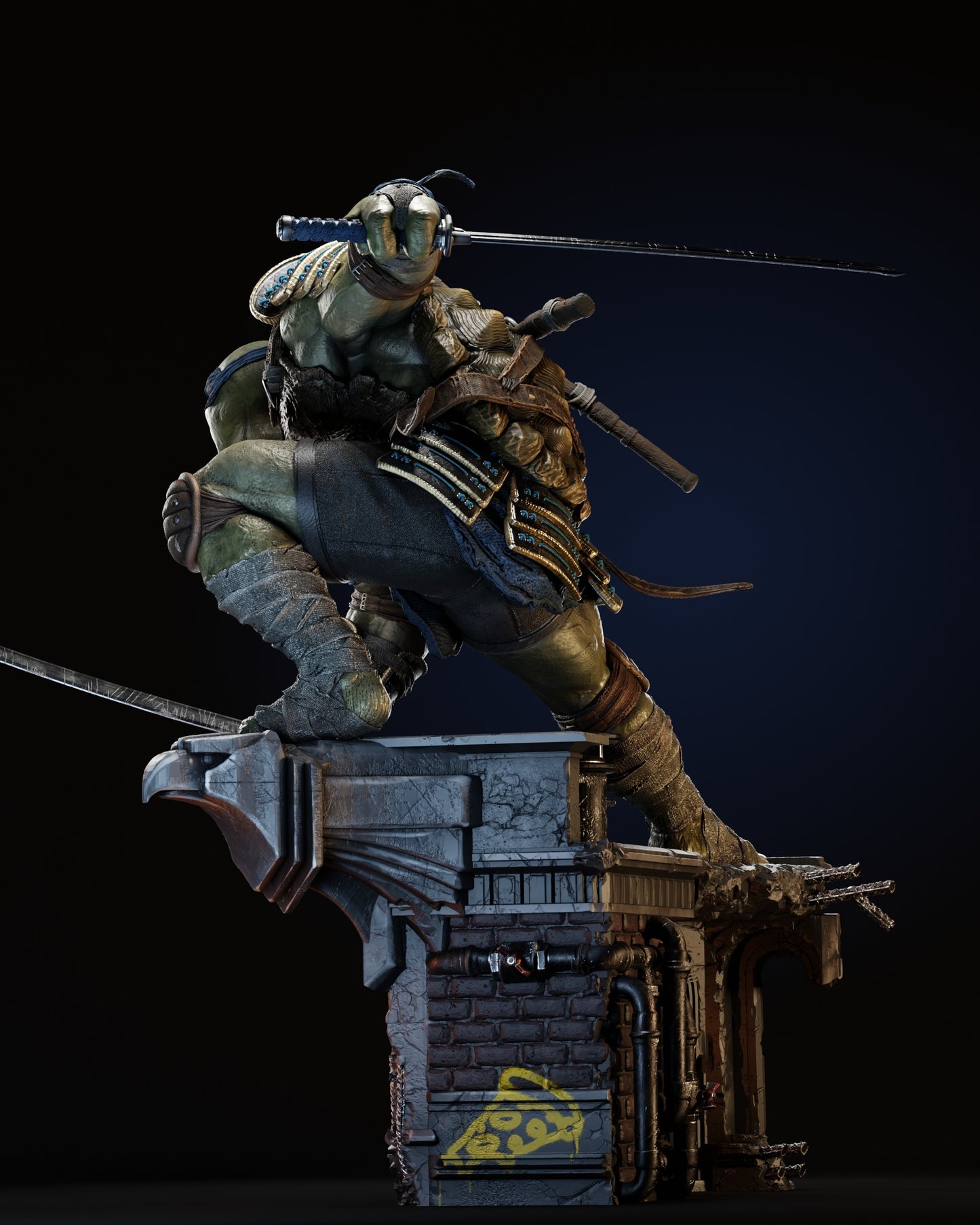 Leonardo - Tortues Ninja - 35 cm - Partie 1 du diorama