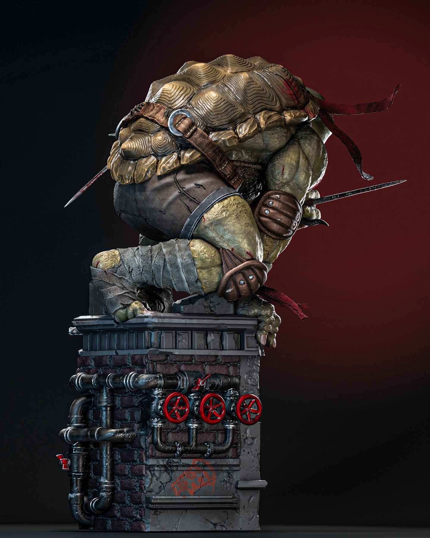 Raphael TMNT Ninja Turtle - Diorama - 35 cm