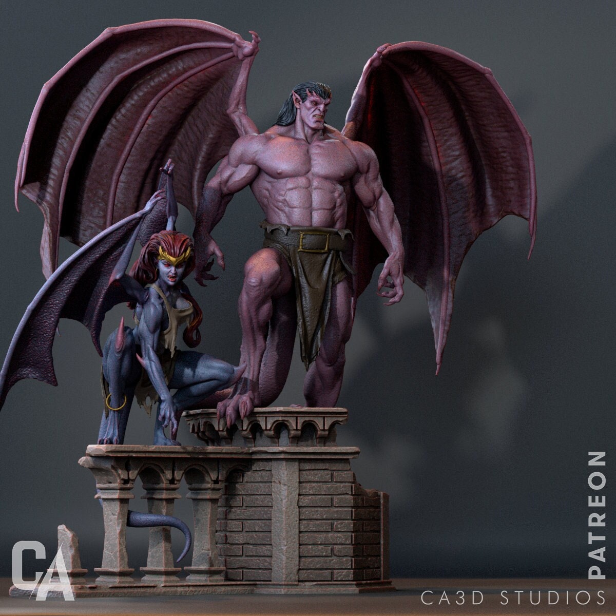 DEMONA et GOLIATH · GARGOUILLES · Diorama à l'échelle 1:9