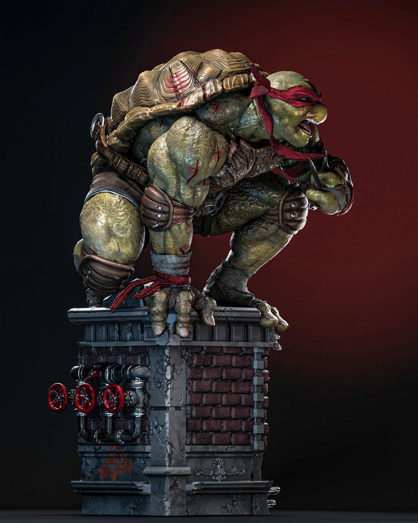 Raphael TMNT Ninja Turtle - Diorama - 35 cm