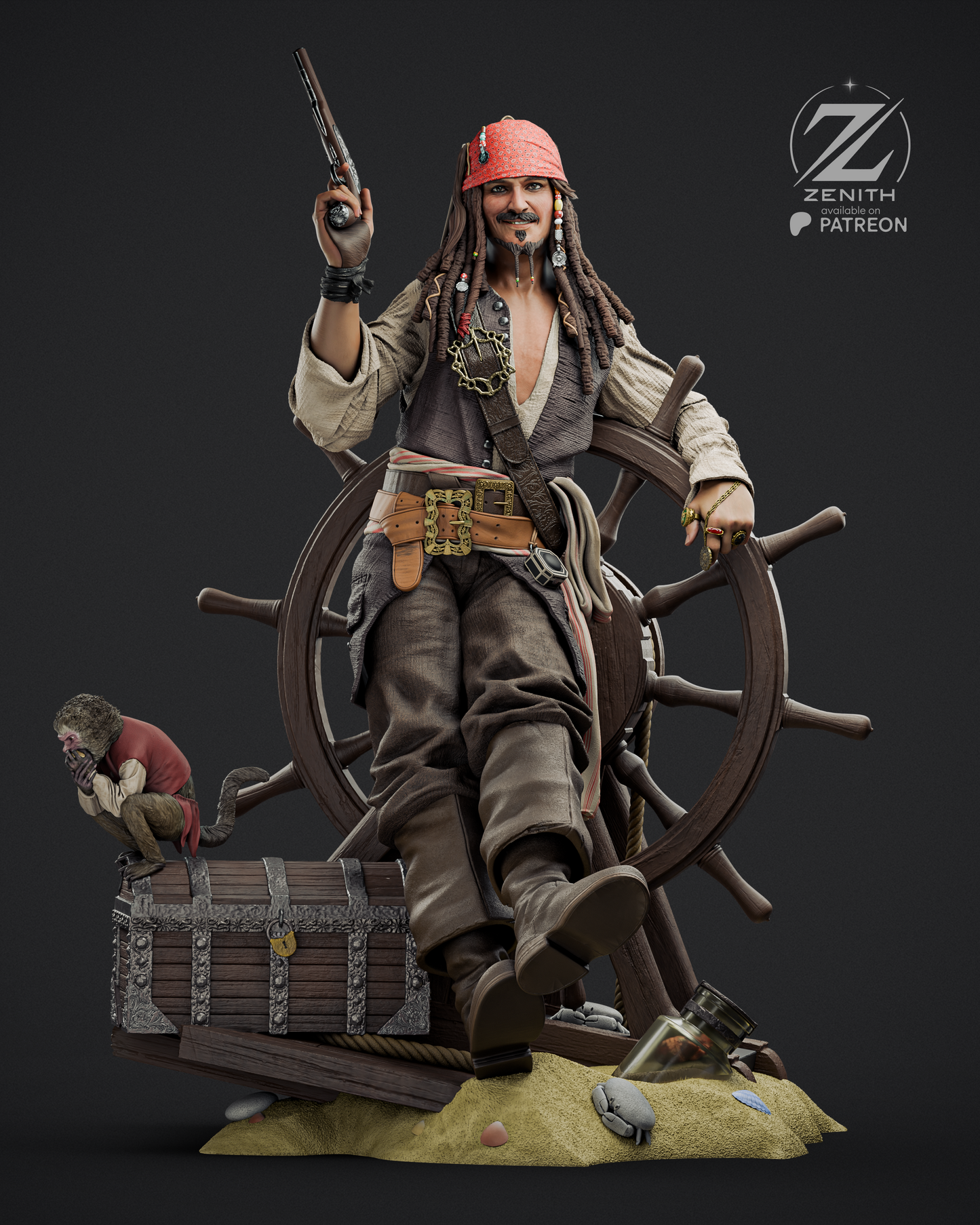 Jack Sparrow - Piratas del Caribe - 345 mm