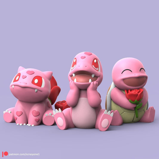 Pack San Valentín · Bulbasaur Charmander Squirtle