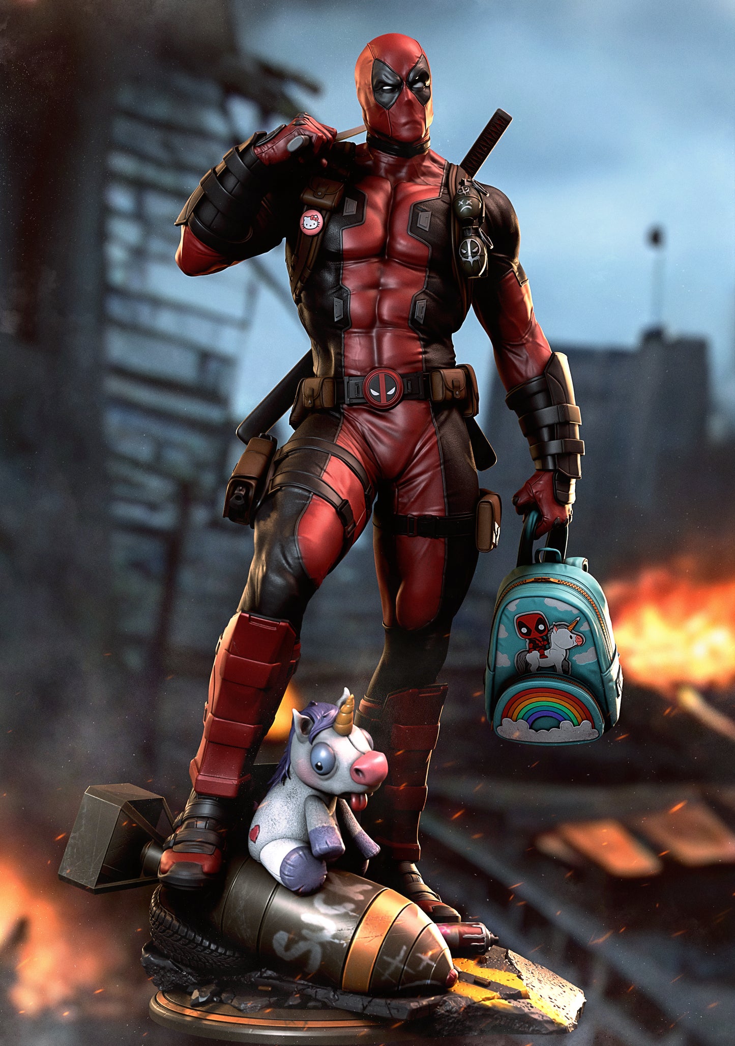 Deadpool- Marvel - Escala 1:6