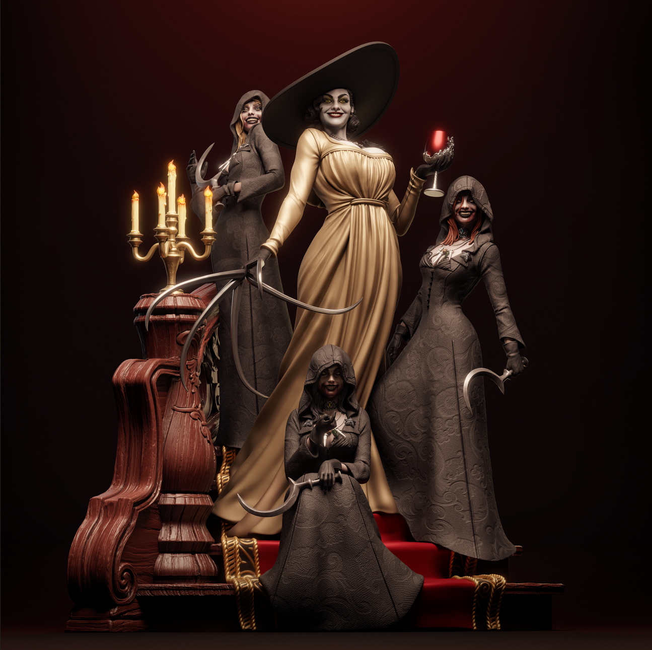 Lady Dimitrescu Diorama - Resident Evil - Escala 1:6