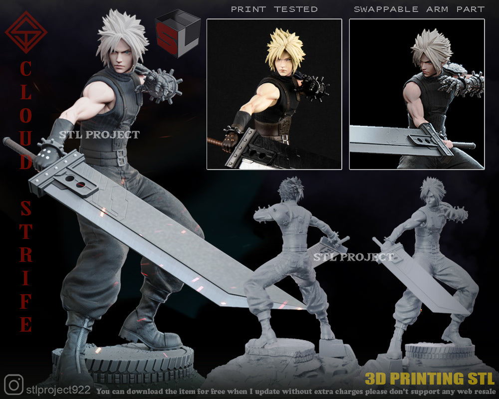 Diorama Final Fantasy VII - Cloud, Aerith et Tifa - 30 cm