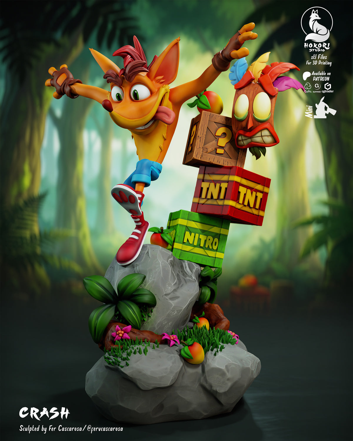 Diorama Crash y Spyro - 3 Figuras en 1