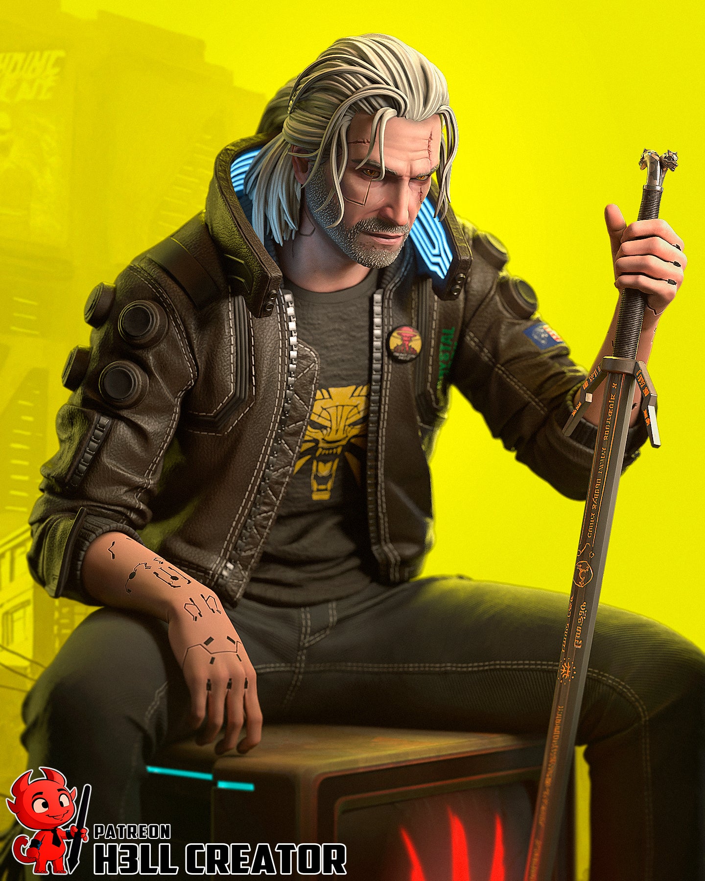 Silverronin aka Geralt from Cyberpunk 2077 - 1:6