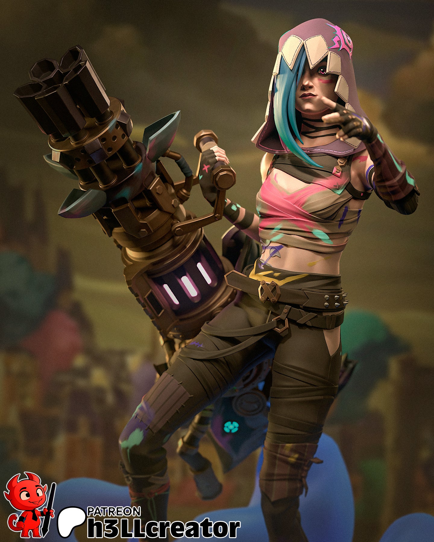 The Neon Mercenary - 16.1 cm