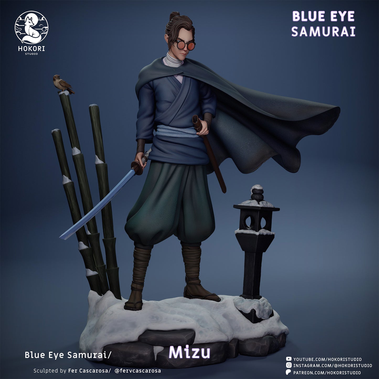 Mizu - Samurai de los ojos azules - 30 cm