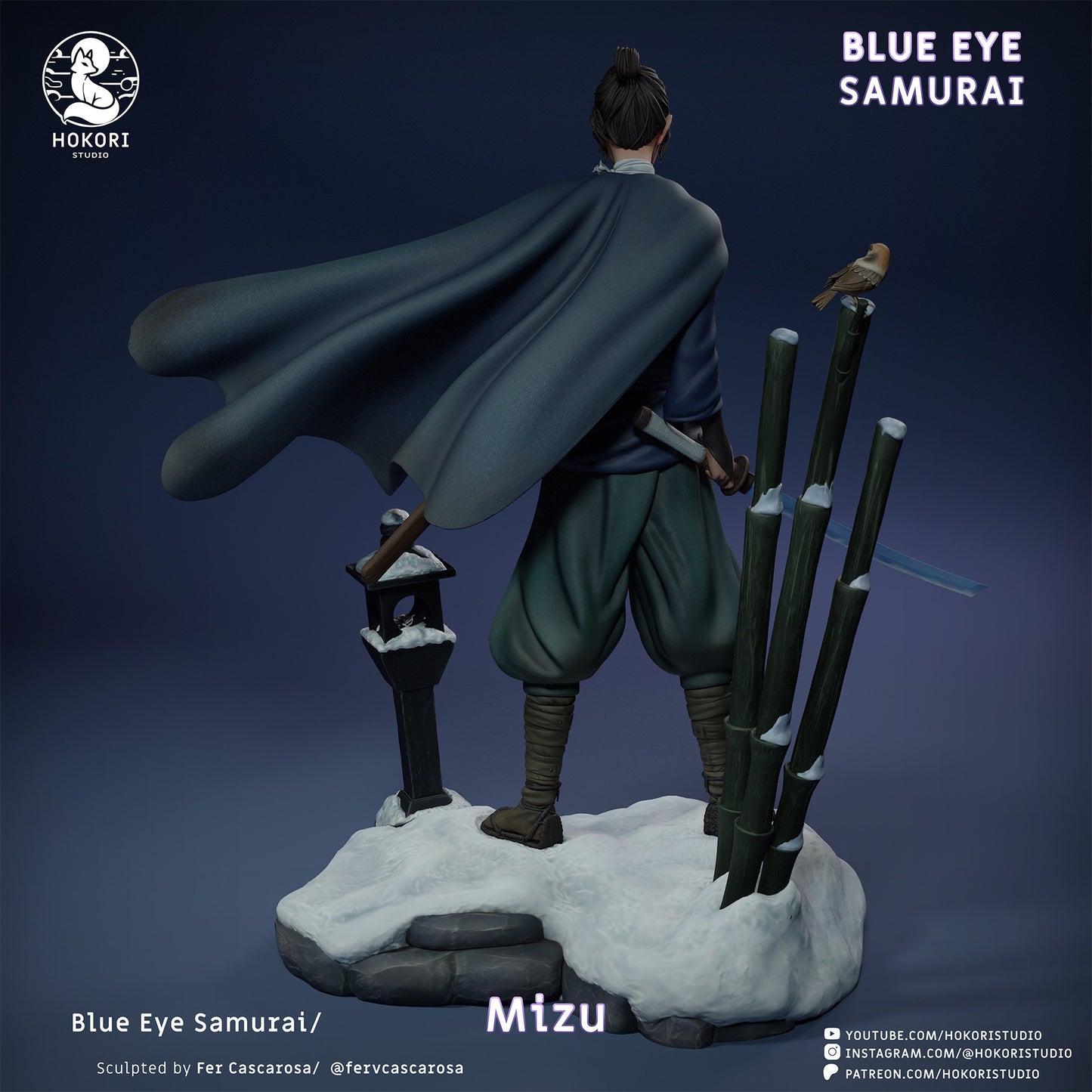 Mizu - Samurai de los ojos azules - 30 cm