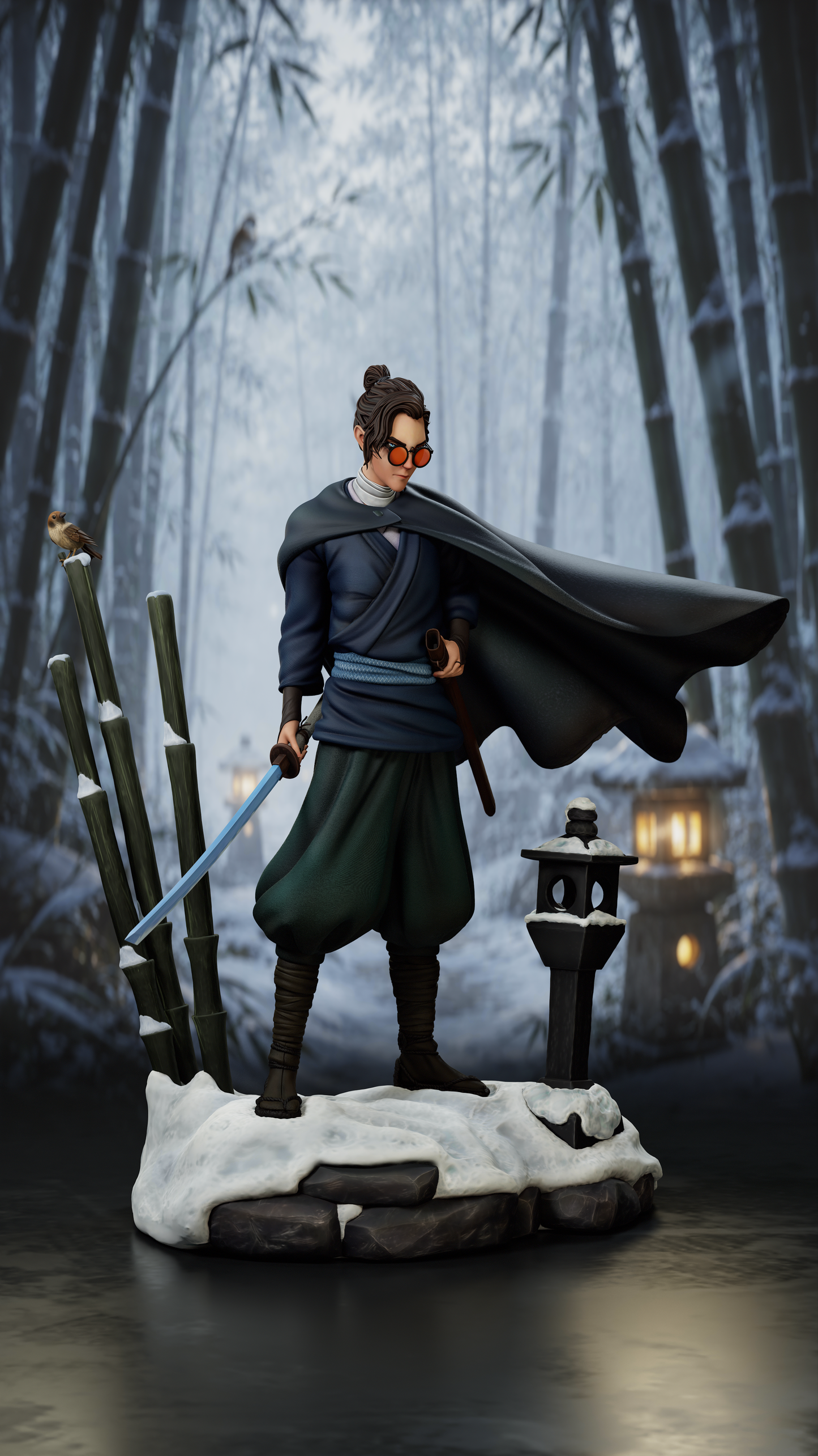 Mizu - Samurai de Ojos Azules - 2 versiones incluidas - 30 cm
