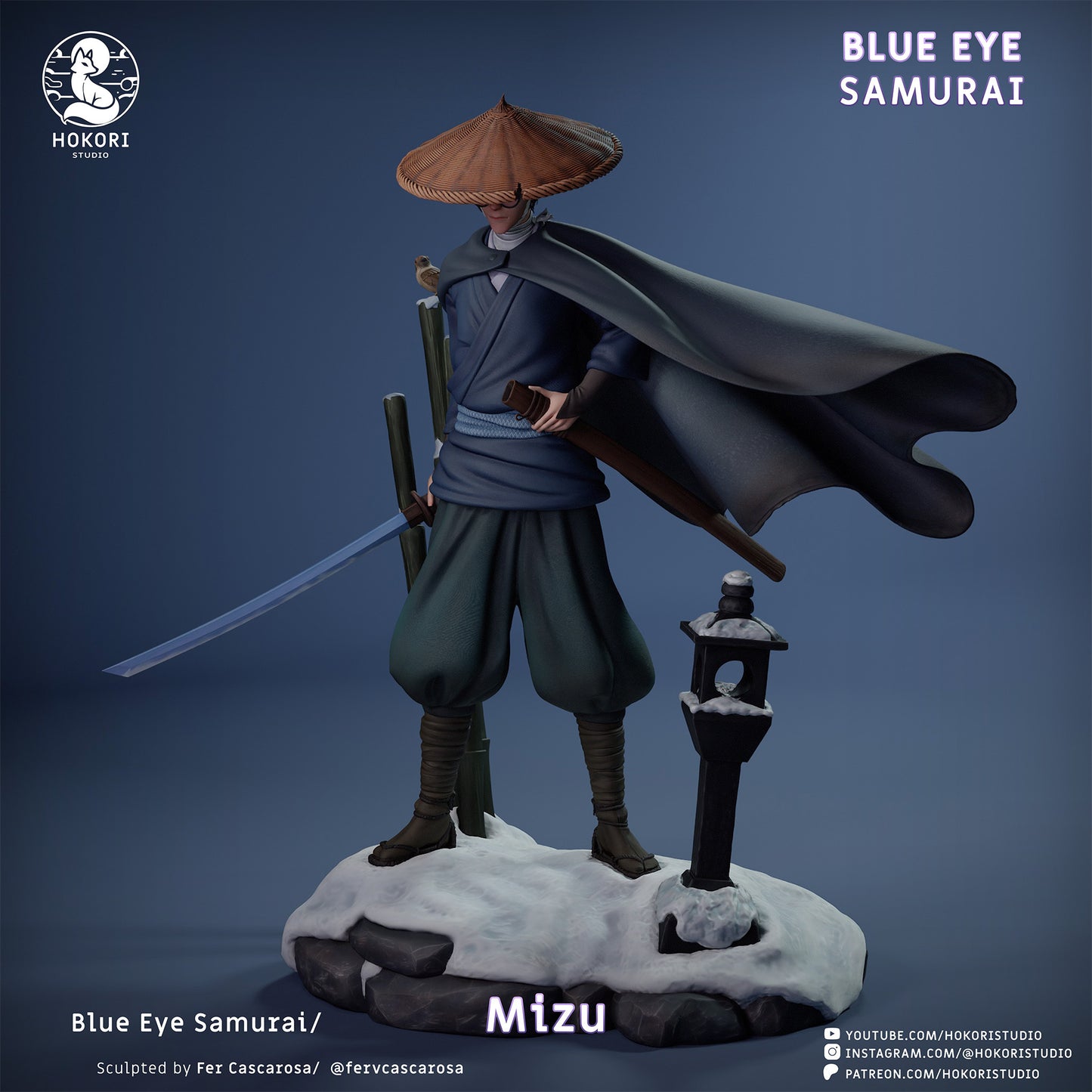 Mizu - Samurai de los ojos azules - 30 cm