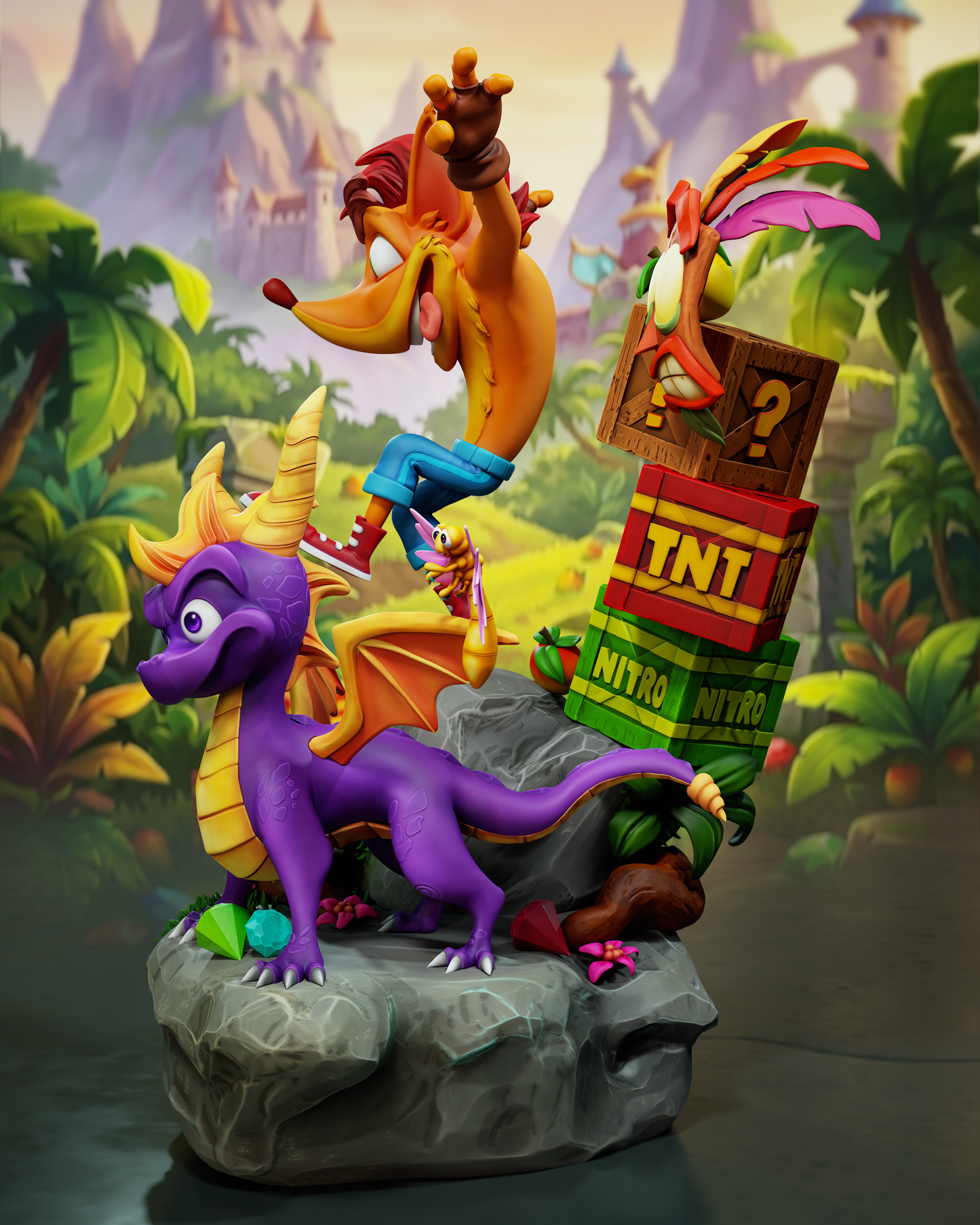 Crash & Spyro Diorama - 30 cm