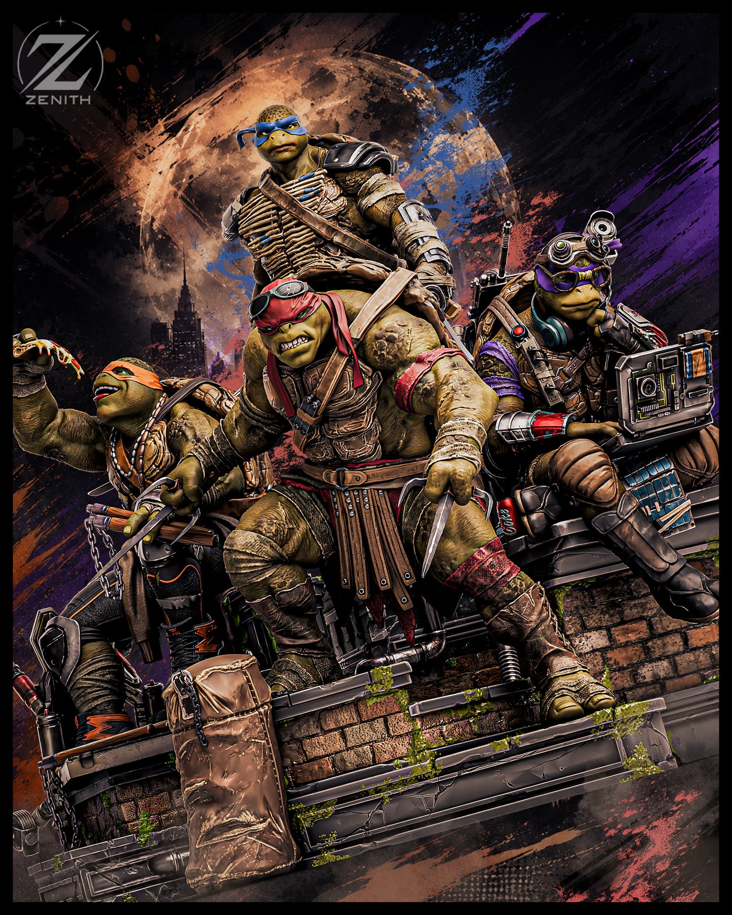Diorama Tortues Ninja - 33 cm