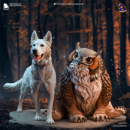 Scratch et son ourson hibou - Baldur's Gate 3 - 20 cm