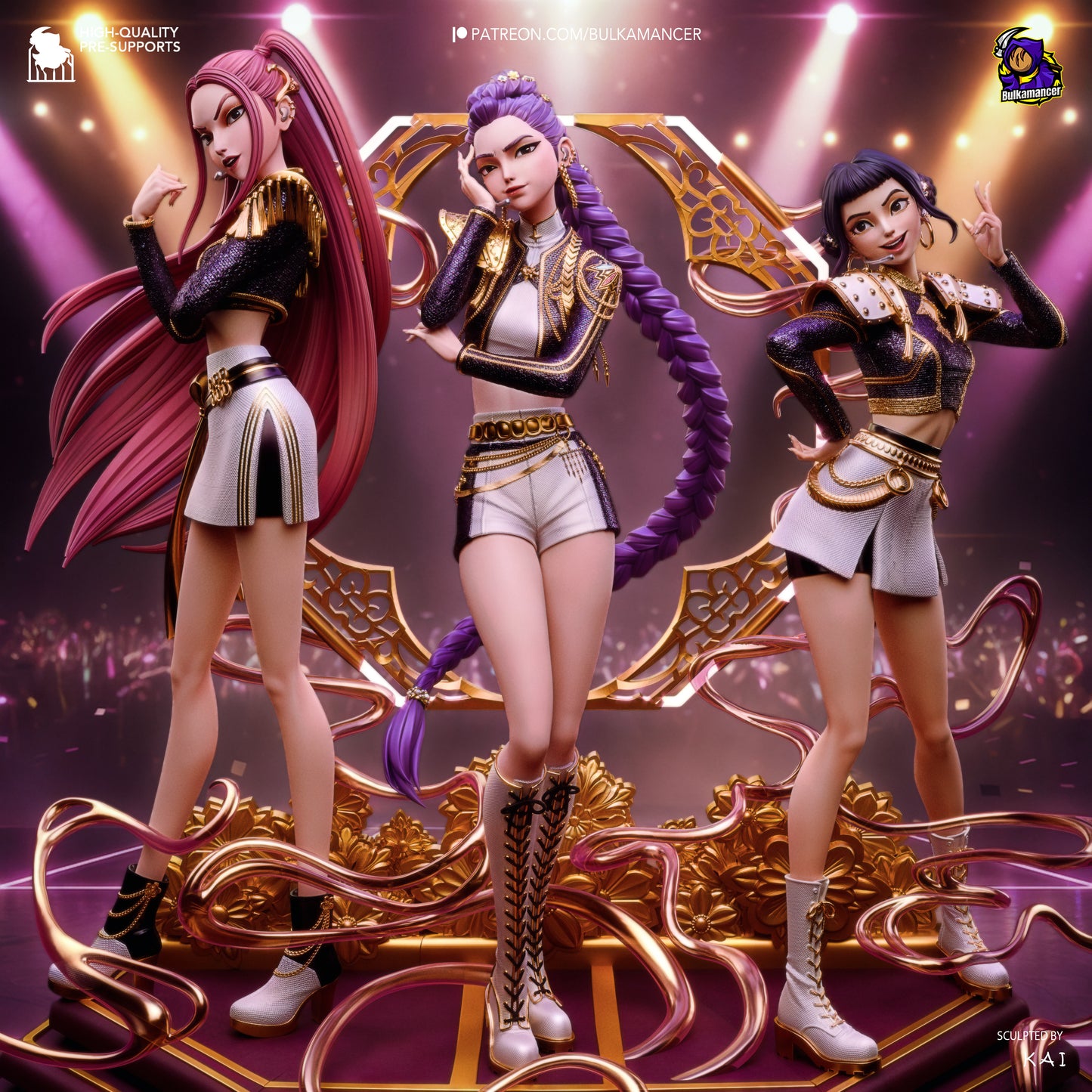 Diorama (Doré) | Chasseurs de démons K-Pop | 300 mm