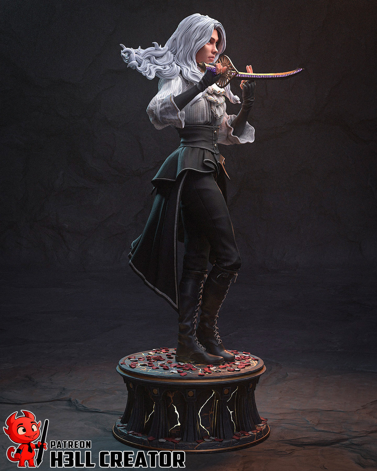 La Duelista del Monolito — vista 3 del modelo en color
