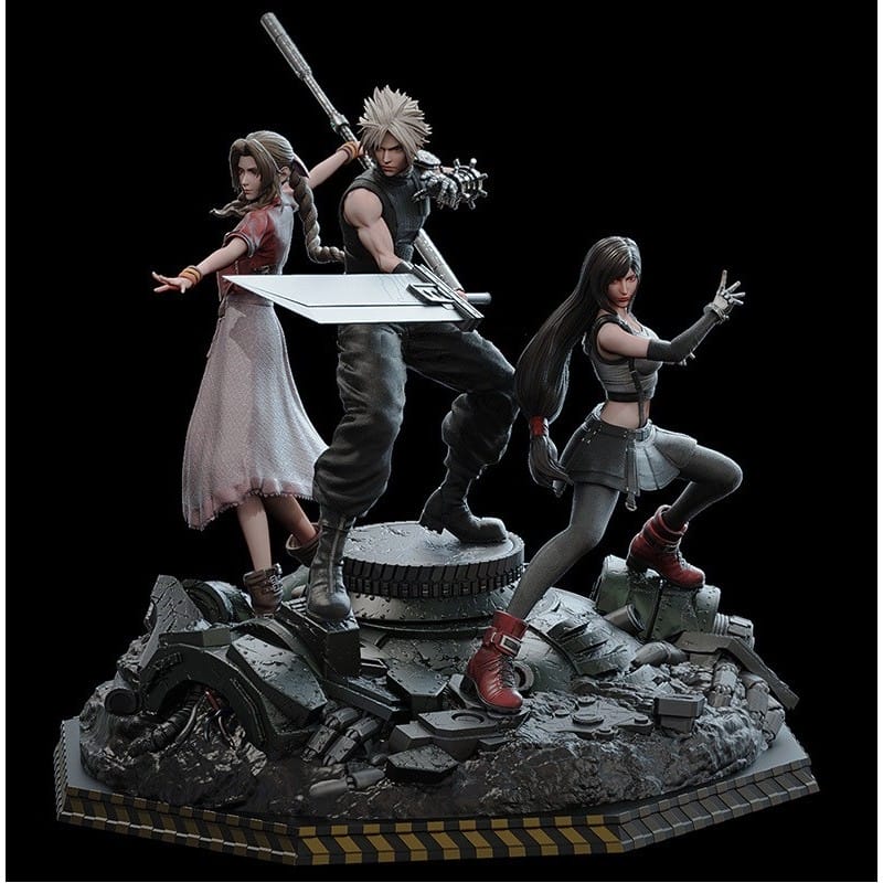 Diorama Final Fantasy VII - Cloud, Aerith et Tifa - 30 cm