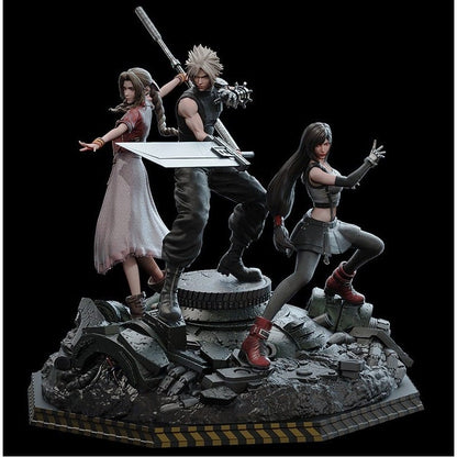 Diorama Final Fantasy VII - Cloud, Aerith et Tifa - 30 cm