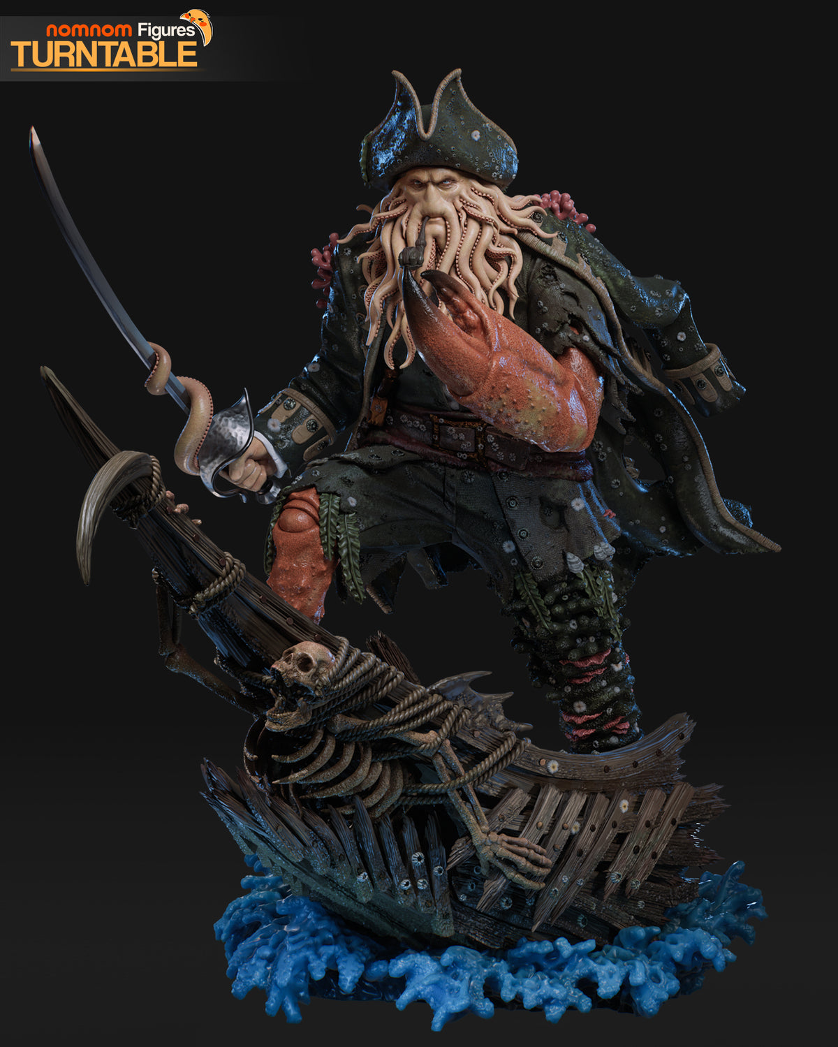 Render oficial del modelo Davy Jones de NomNom Figures, vista 1