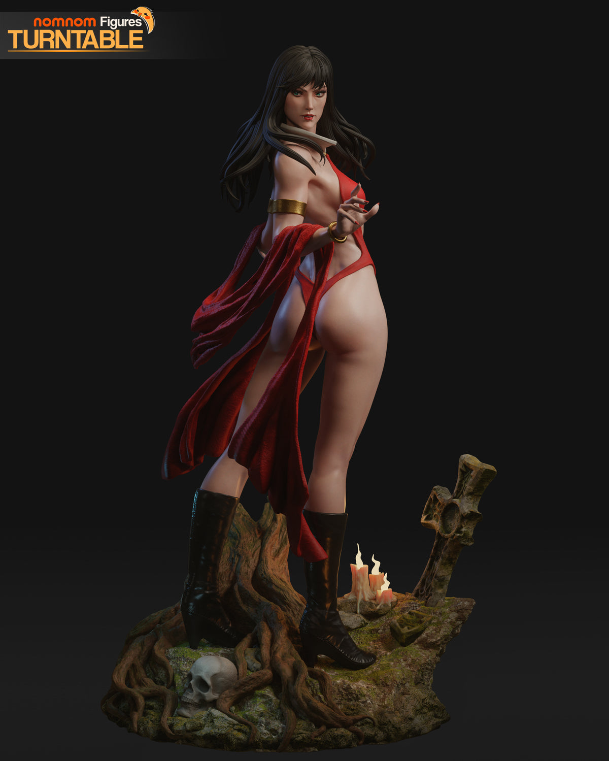 Render oficial del modelo Vampirella de NomNom Figures, vista 1
