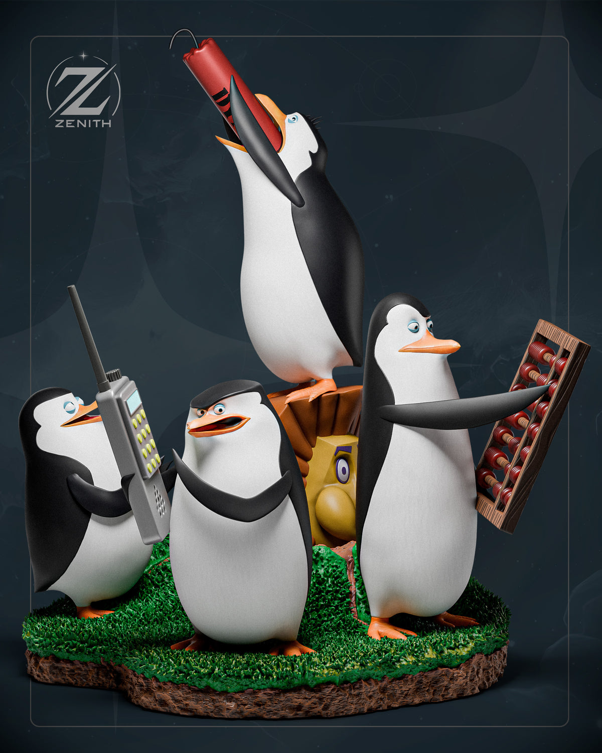 Penguins of Madagascar resin figure render - Veneroso Figures