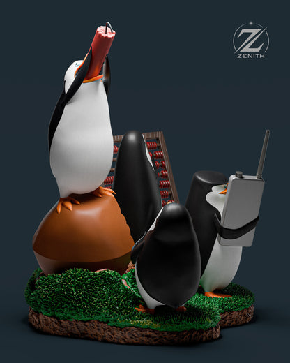 Penguins of Madagascar resin figure render - Veneroso Figures
