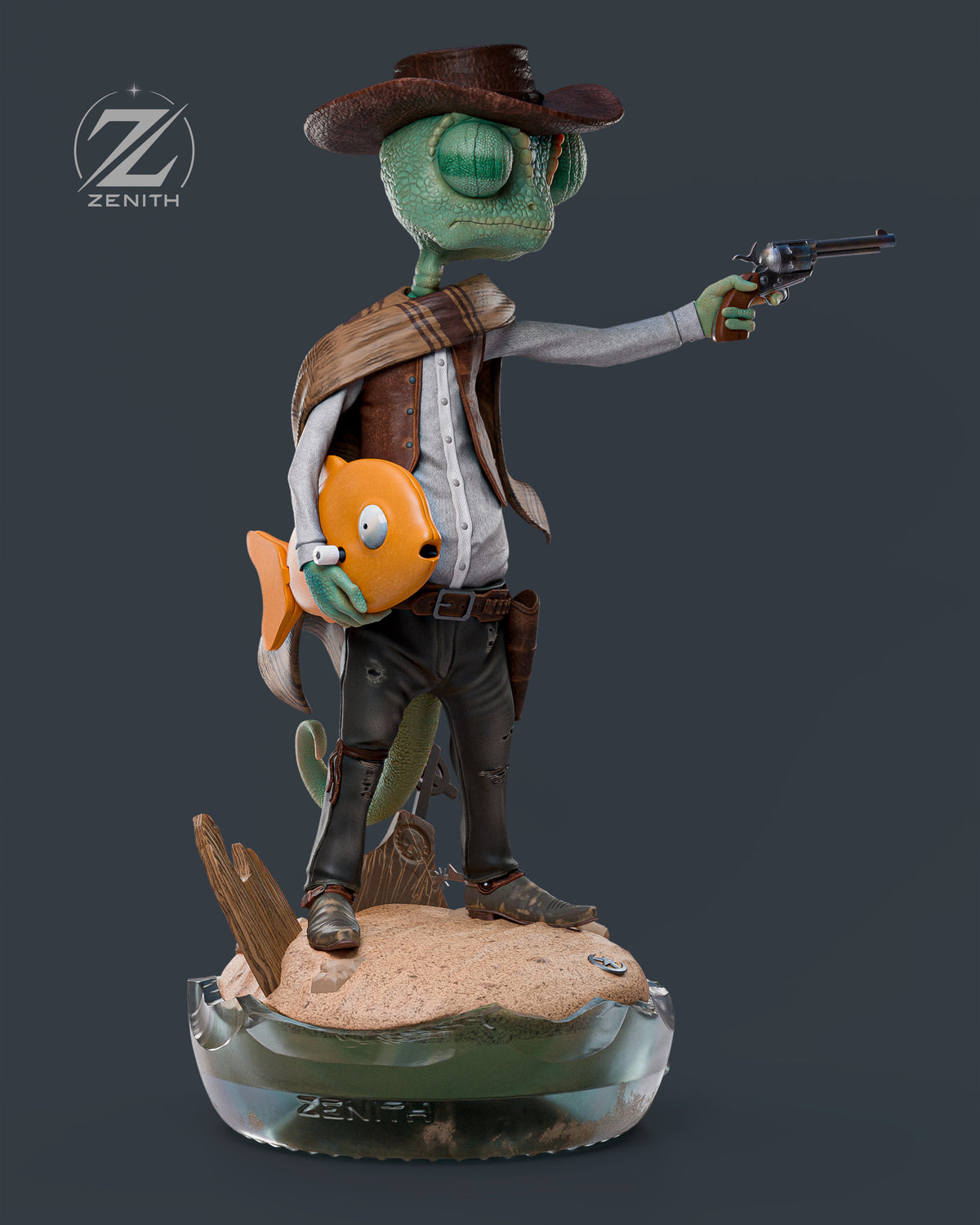 Rango resin figure render - Veneroso Figures