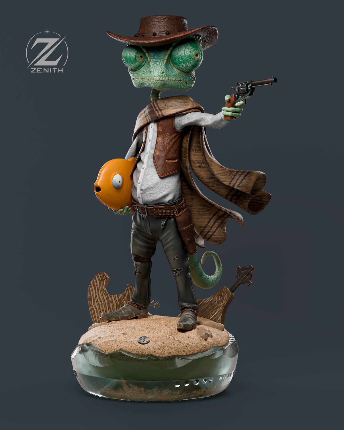 Rango resin figure render - Veneroso Figures