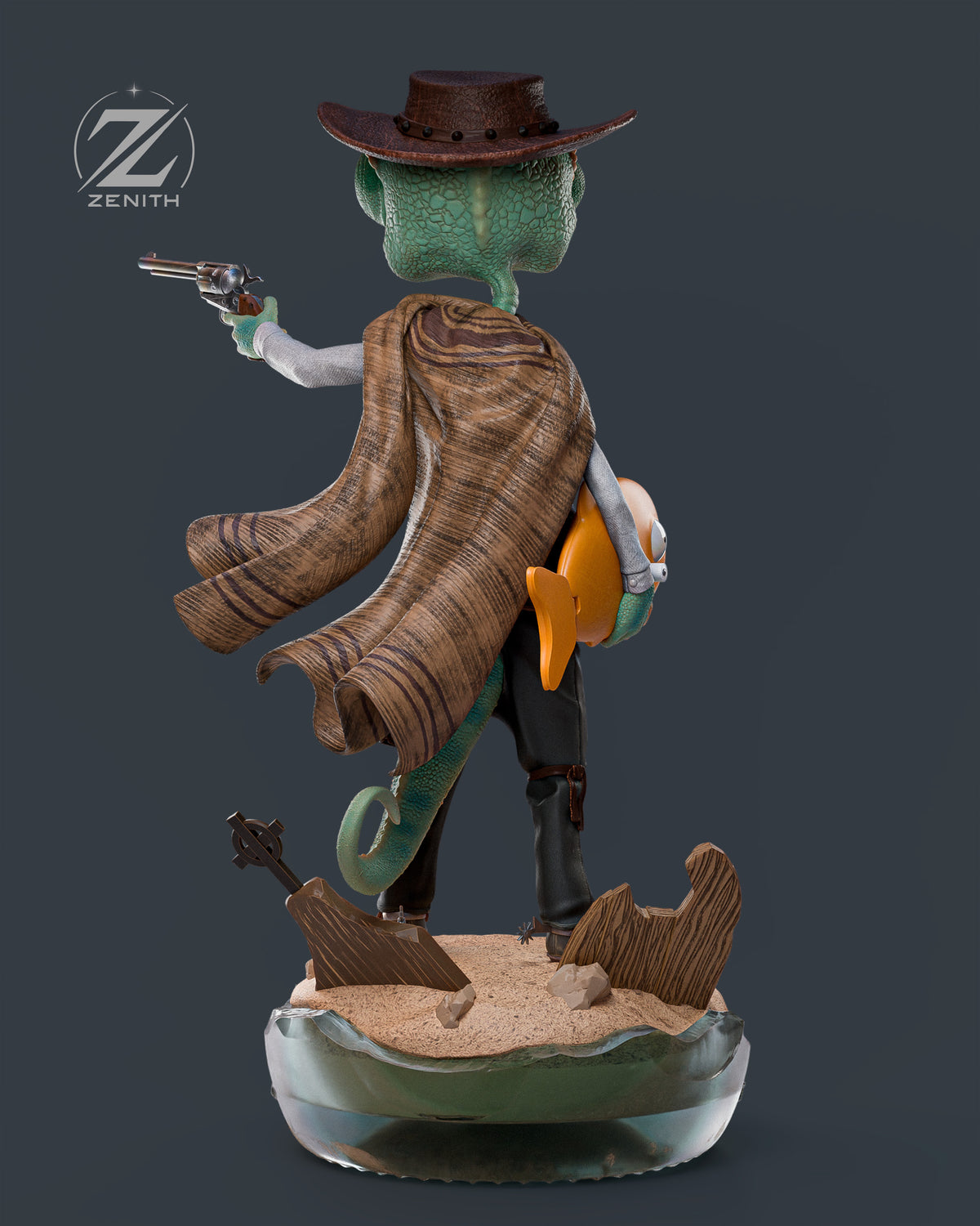 Rango resin figure render - Veneroso Figures