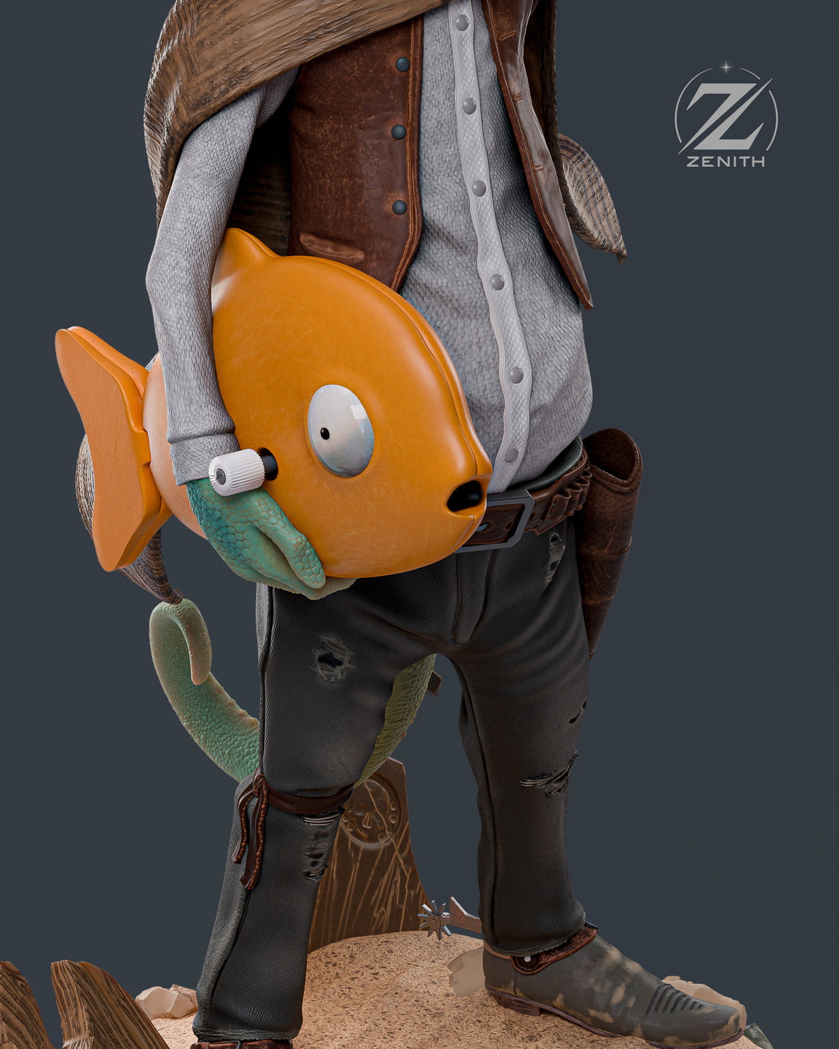 Rango resin figure render - Veneroso Figures
